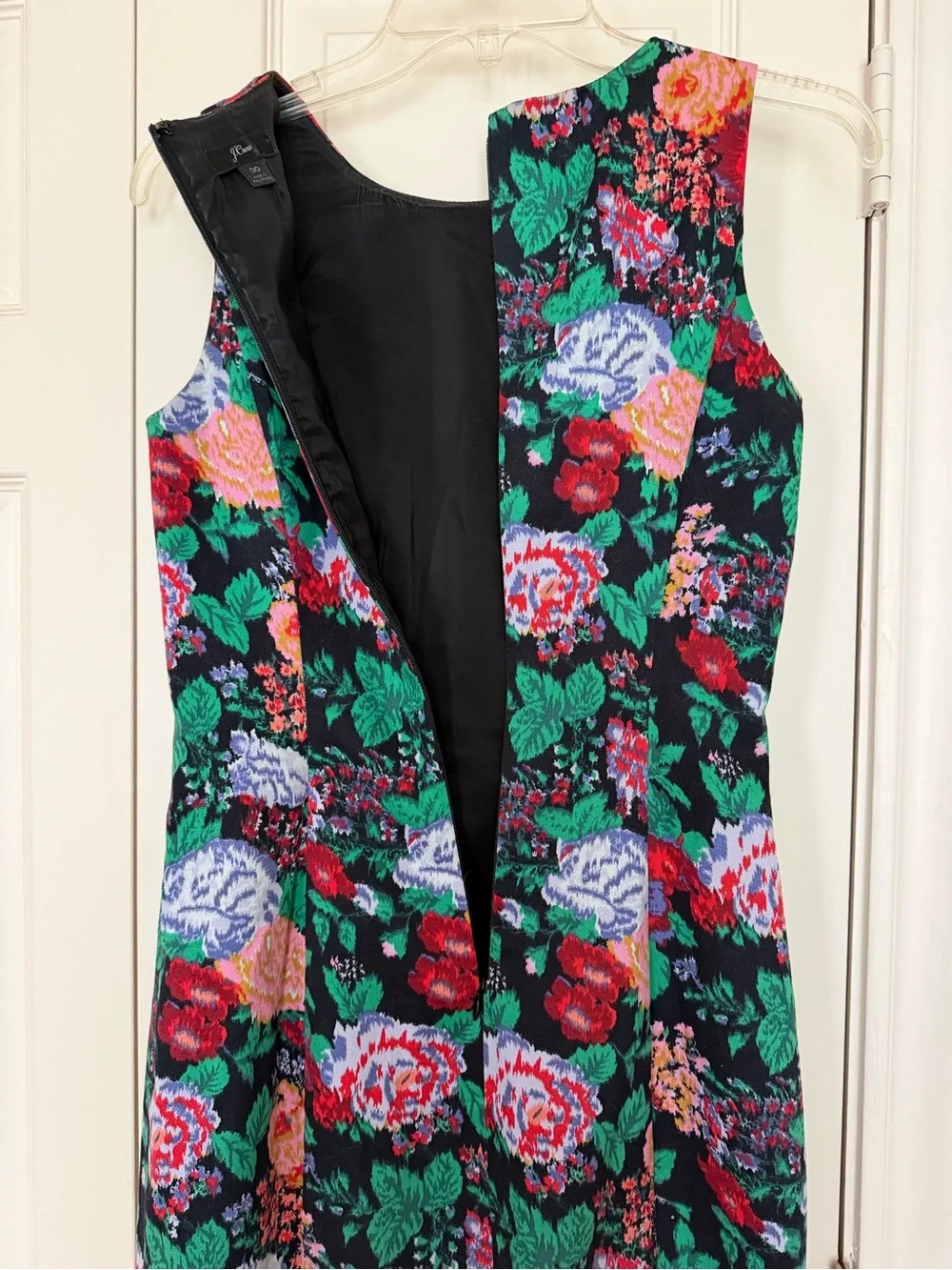 Black Floral Sleeveless Sheath Dress